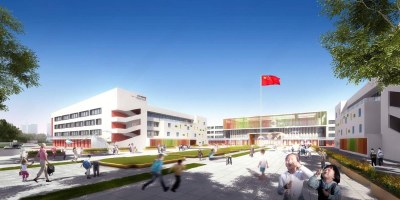 现代学校建筑外观3D模型下载